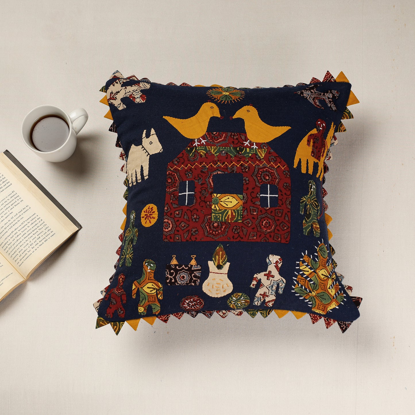 Applique work Cushion Cover