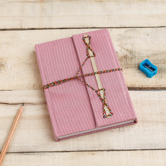 Running Stitch Fabric Cover Handmade Paper Notebook with Thread Lock