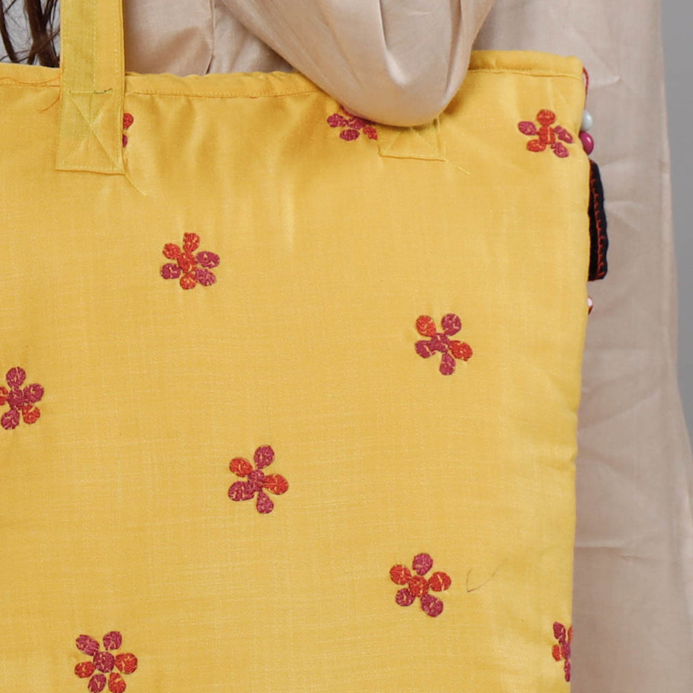 kantha work tote bag