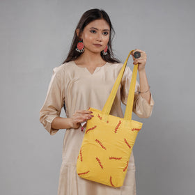  Chandi Maati Kantha Work Silk Cotton Tote Bag 