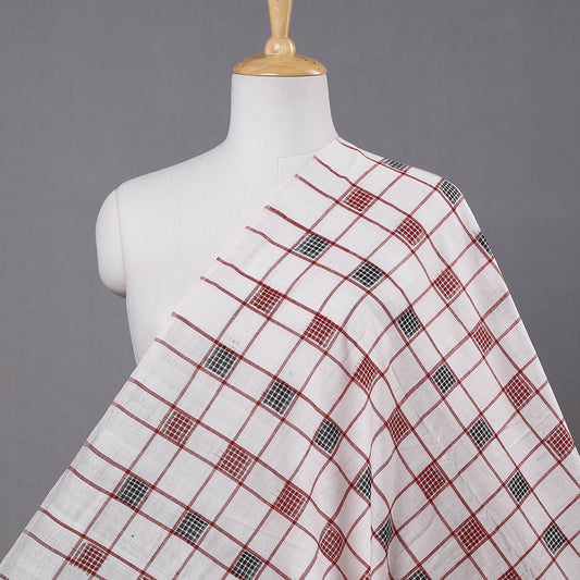 White - Sambalpuri Ikat Weave Handloom Cotton Fabric