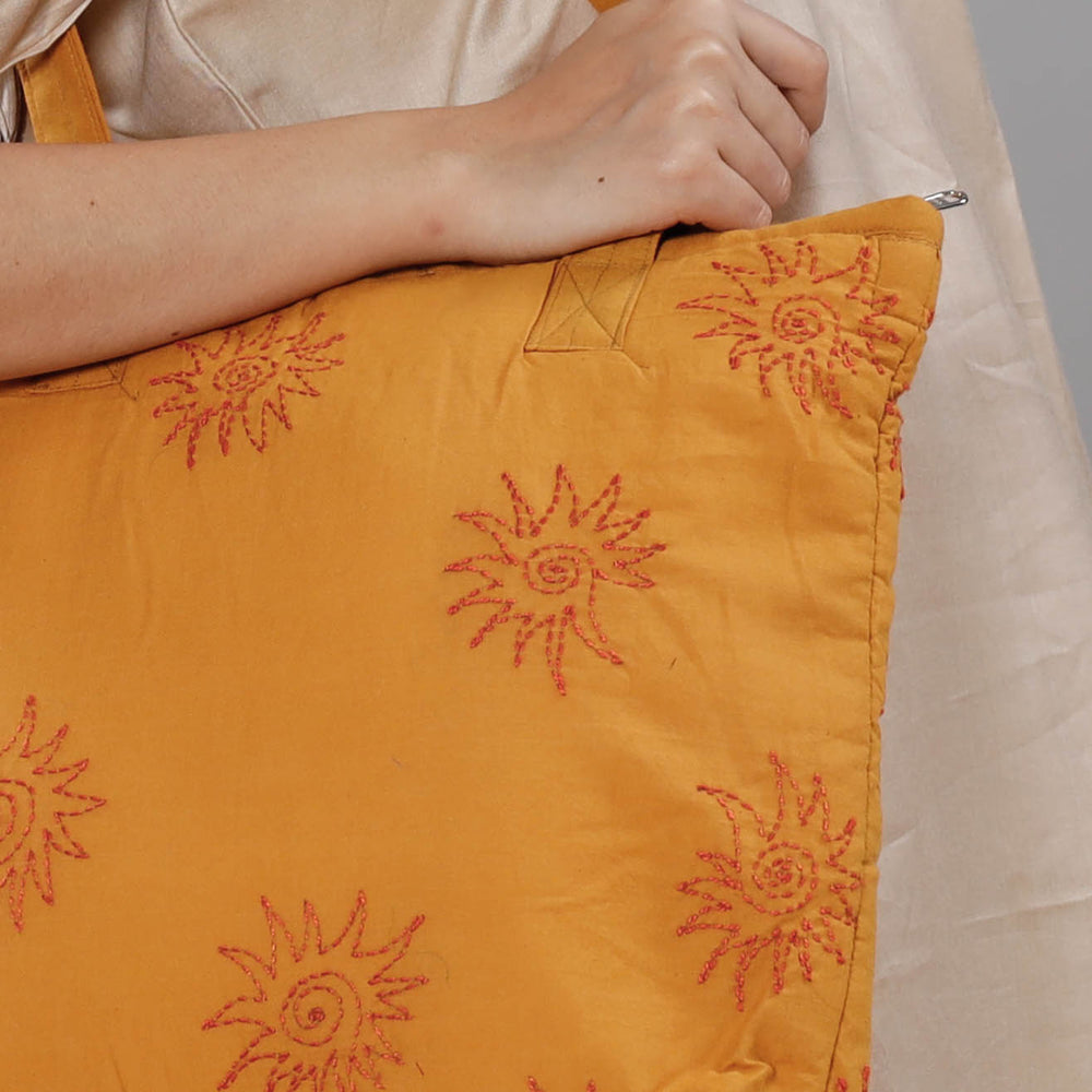 kantha work tote bag