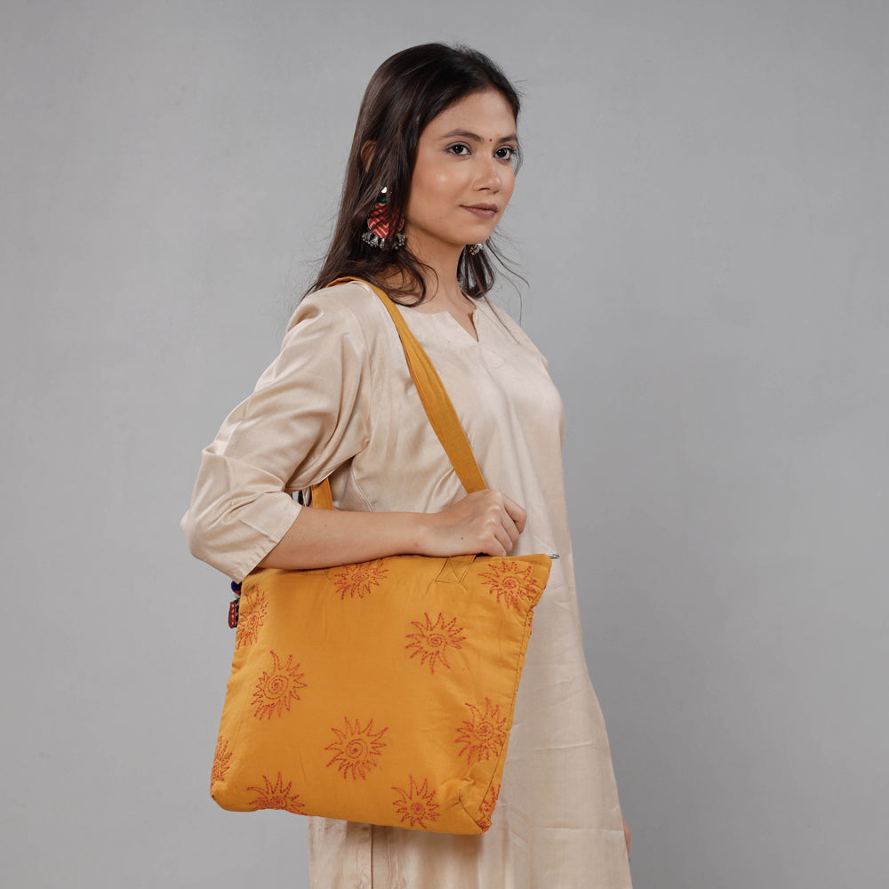 kantha work tote bag