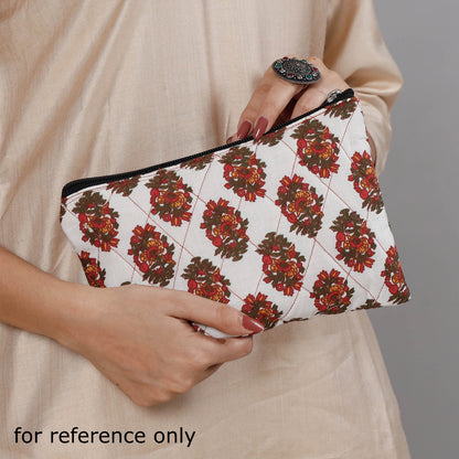 Printed Cotton Cosmetic Pouch