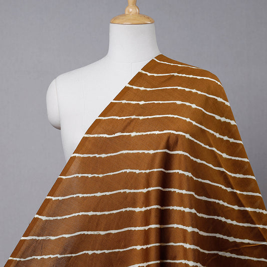 Brown Leheriya Tie-Dye Chanderi Silk Fabric