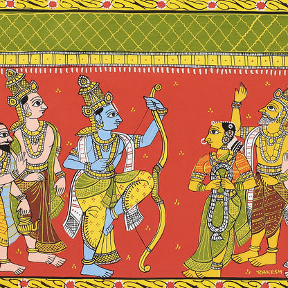 Handpainted Cheriyal Paintings by Dhanalakota Rakesh (13 x 19 in)