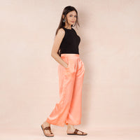 Peach - Pure Modal Silk Plain Palazzo