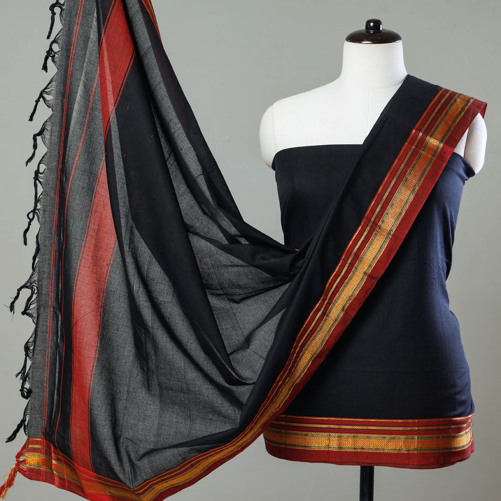 Buy 3pc Pochampally Ikat Weave Handloom Cotton Suit Material Set Online at  iTokri.com – iTokri आई.टोकरी