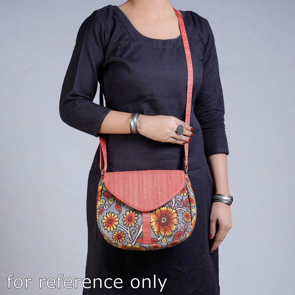 Maroon - Sling Bag - Handpainted Kalamkari Natural Dyed Ghicha Silk