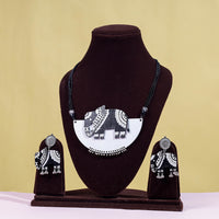 madhubani wooden necklace set