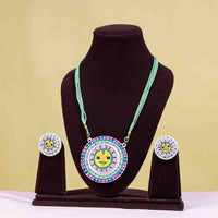 madhubani wooden necklace set