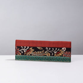 Red Handpainted Kalamkari Natural Dyed Ghicha Silk Clutch