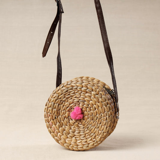 Brown - Handmade Organic Water Hyacinth Sling Bag from Assam