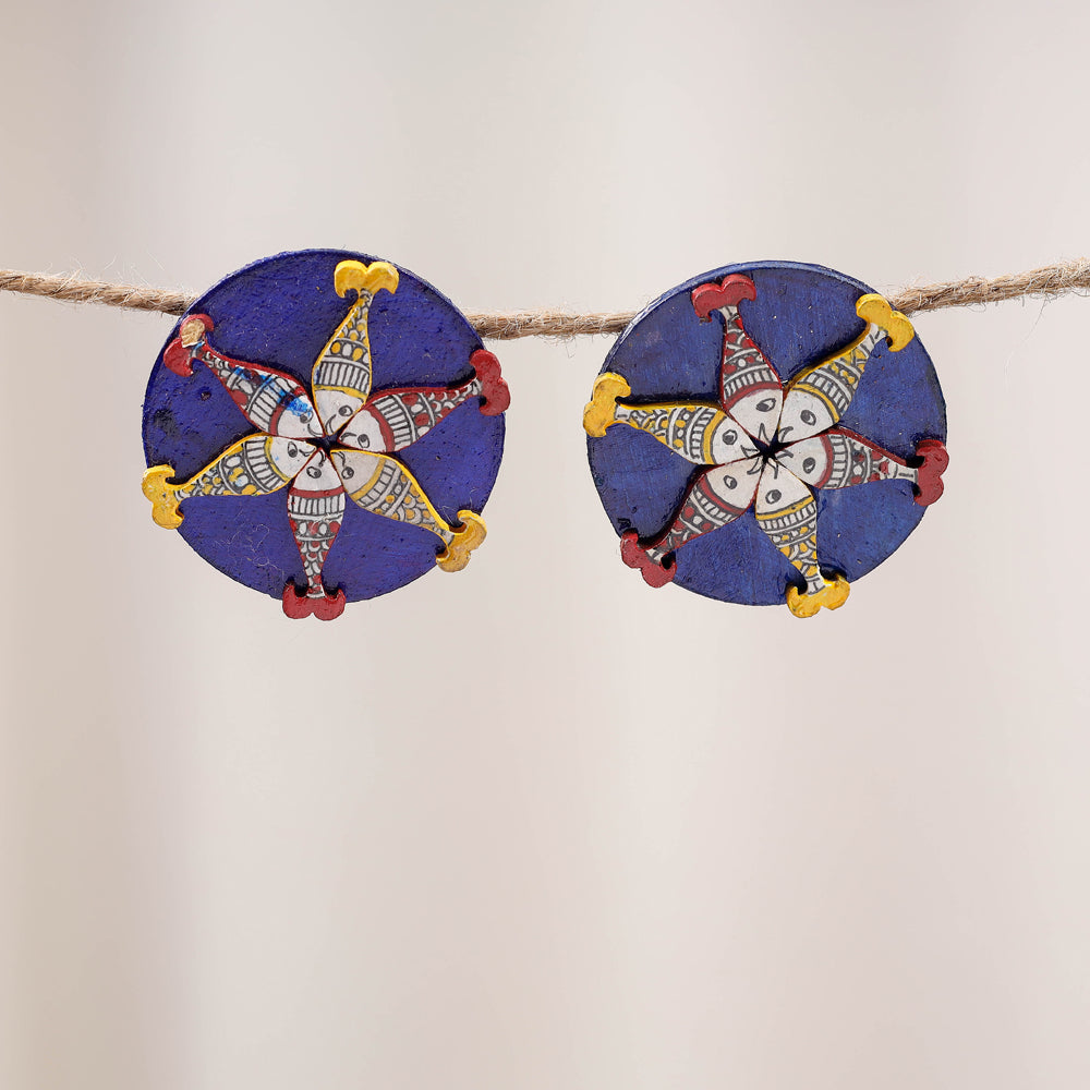 madhubani handpainted earrings