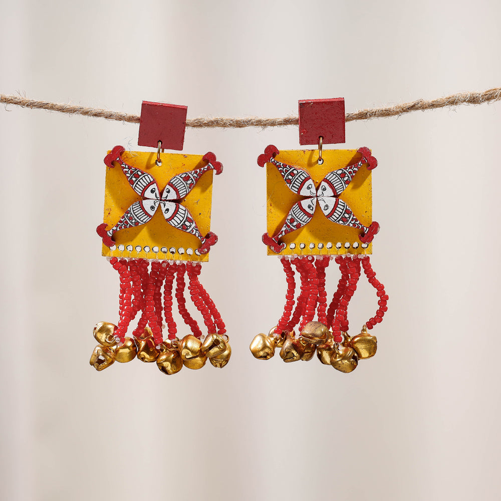 madhubani handpainted earrings