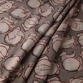 Brown - Bindaas Hand Block Printing Natural Dyed Cotton Fabric