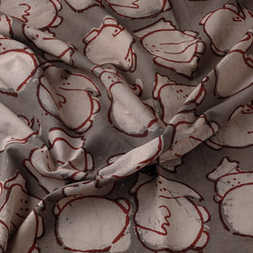 Brown - Bindaas Hand Block Printing Natural Dyed Cotton Fabric