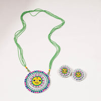 madhubani wooden necklace set