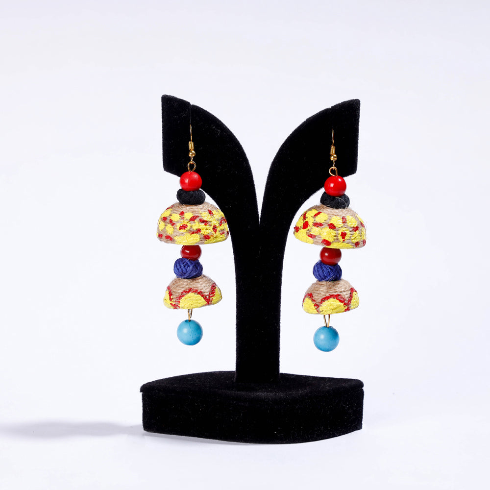 handpainted Jute earrings