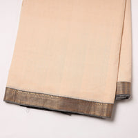 Beige - Bedarra Sand - Original Mangalagiri Handloom Cotton  Zari Border Fabric