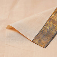 Beige - Bedarra Sand - Original Mangalagiri Handloom Cotton  Zari Border Fabric