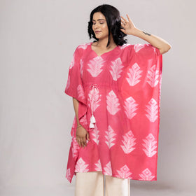  Shibori Tie-Dye Cotton Kaftan Dress 