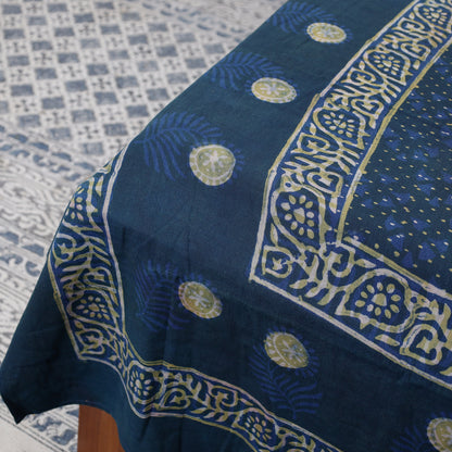 Blue - Akola Block Printing Jhiri Handloom Cotton Single Bed Cover (97 x 59 in)