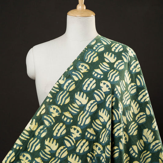 Green - Bindaas Block Printing Natural Dyed Cotton Fabric