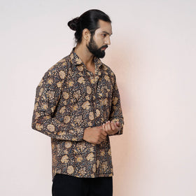 Kalamkari Block Printed Cotton Men Full Sleeve Shirt