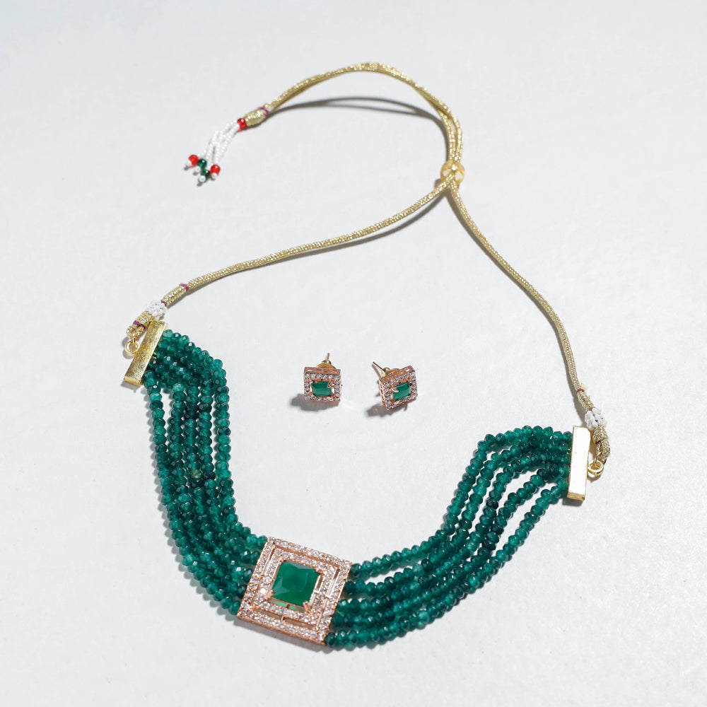 Antique Finish Beadwork Necklace Set