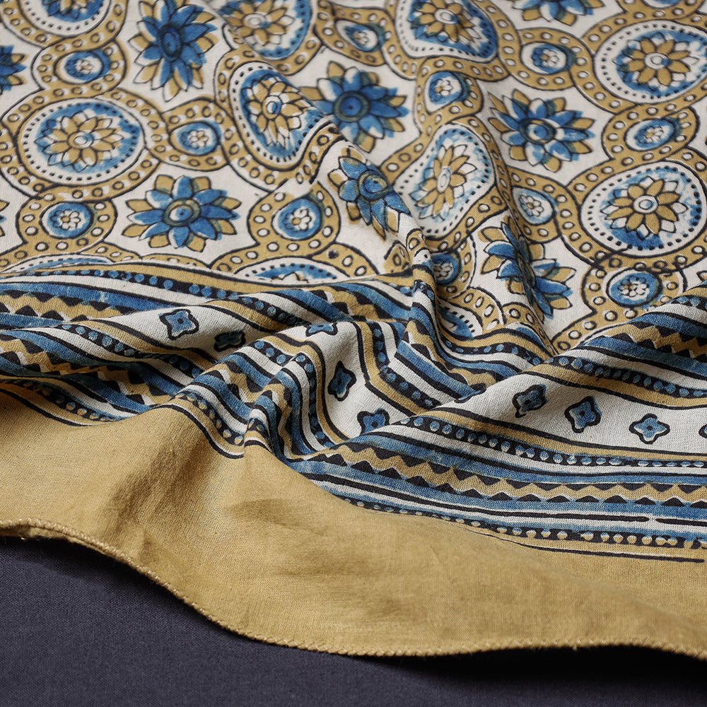 Ajrakh Block Printing Cotton Scarf from Kutch