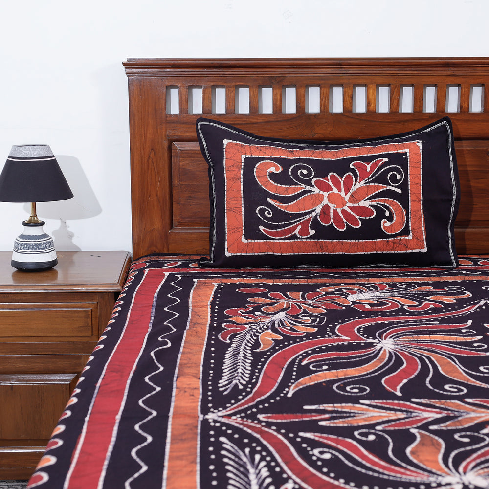 batik double bed cover set