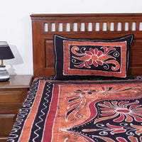 batik double bed cover set