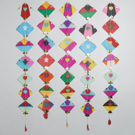 पतंग Kite - Handmade Paper Work Hanging small (Set of 5)