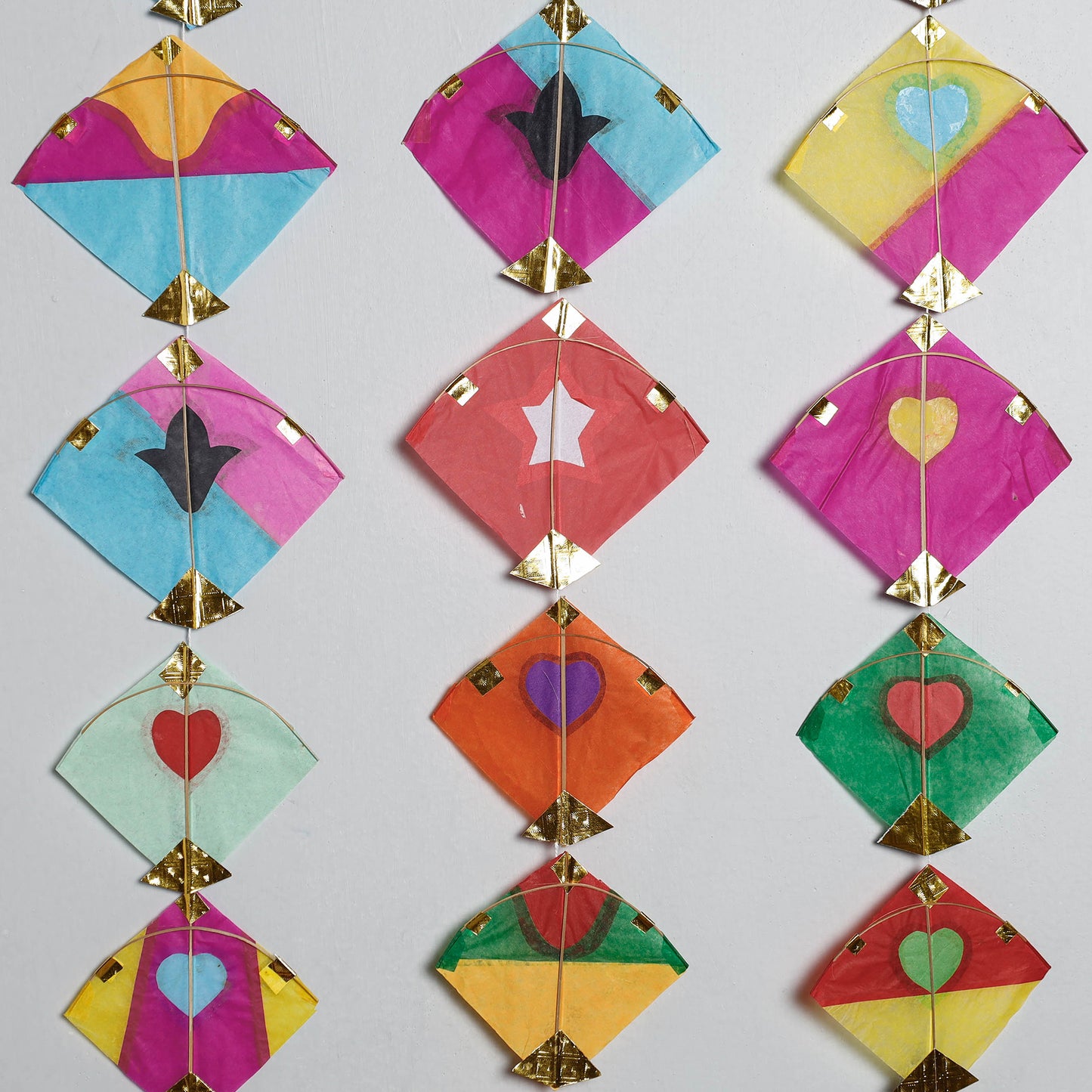 पतंग Kite - Handmade Paper Work Hanging small (Set of 5)