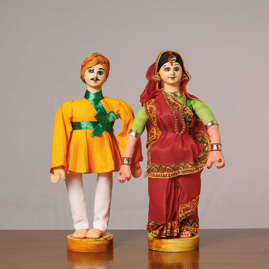 Traditional Handmade Gujarati Couple Dolls