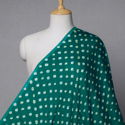 Aqua Green Kutch Bandhani Tie-Dye Modal Silk Fabric