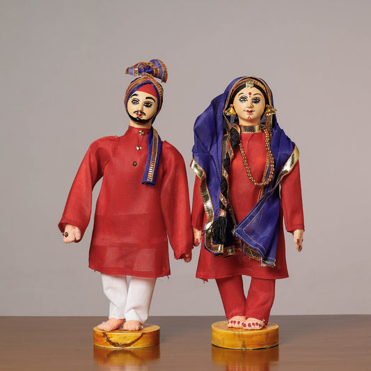 Traditional Handmade Punjabi Couple Dolls