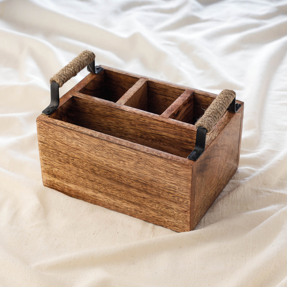 wooden cutlery holder