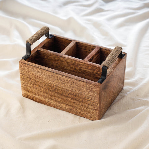 wooden cutlery holder