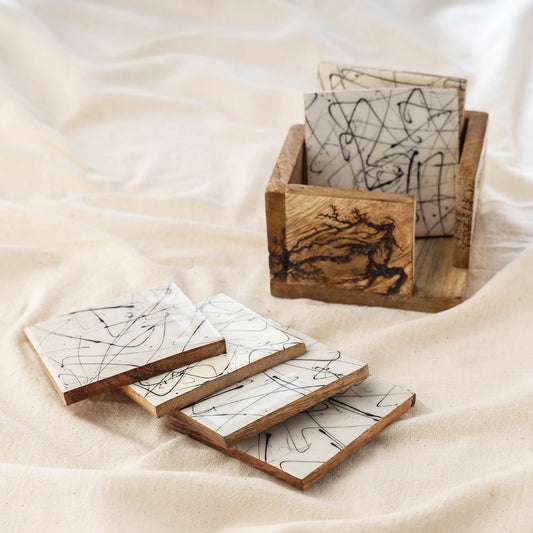 Handcrafted Mango Wooden Coasters (Set of 6)