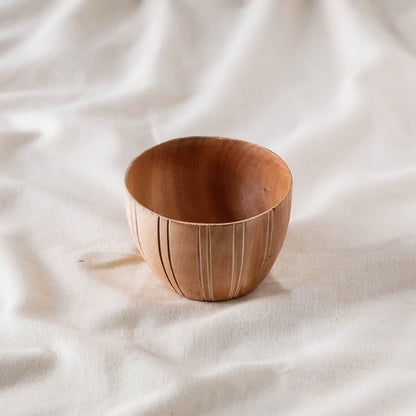 Hand Carved Natural Neem Wooden Bowl (Small) (3 x 3 in)