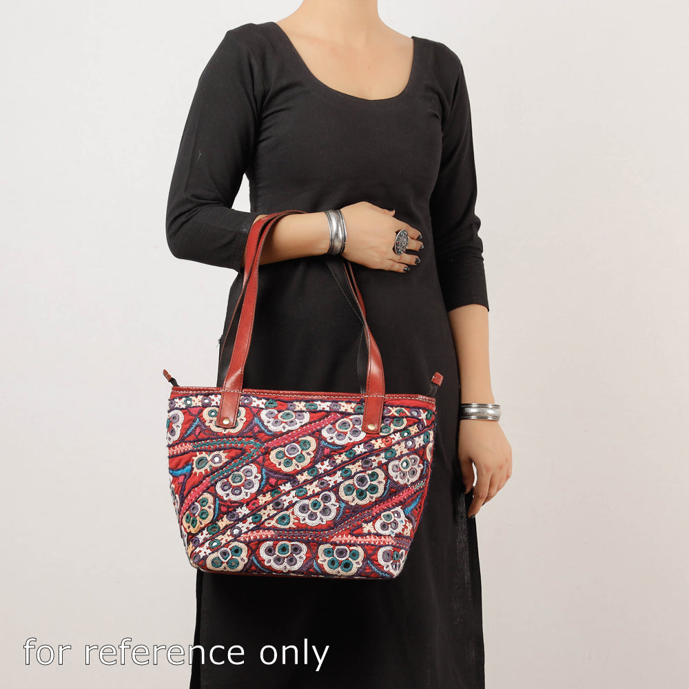 Handcrafted Rabari Kutchi Embroidery Leather Shoulder Bag