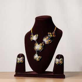 Buy Multicolor Bishnupur Handpainted Terracotta Necklace Set