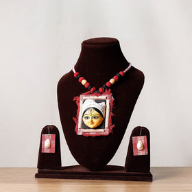  Red Bishnupur Handpainted Terracotta Necklace Set