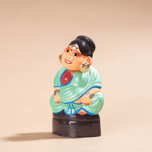 Handpainted Terracotta Bobble Head - Pandit Ji's Wife