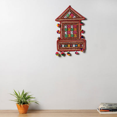 Mirror Work Kutch Hand Embroidered Wall Hanging Letter Holder