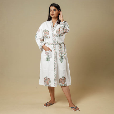 Block Printed Bath Robe