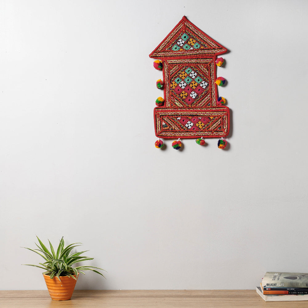 Mirror Work Kutch Hand Embroidered Wall Hanging Letter Holder