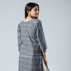 Buy  Pochampally Ikat Weave Cotton Long Straight Kurta Online at iTokri.com